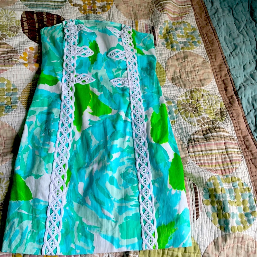 Lilly Pulitzer Tansy Dress, First Impression, Poolside Blue, strapless, NWT